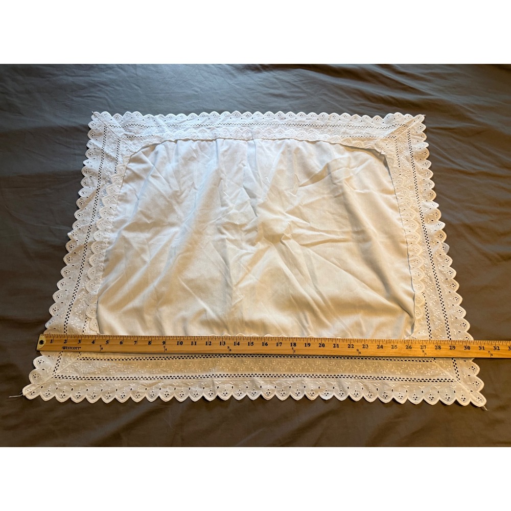 Wamsutta Vintage White Eyelet Lace Pillowcase and Sham Set 3pc USA Cottagecore - Picture 7 of 8